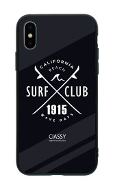 スマホケース スリムガラス ラウンドタイプ 耐衝撃 強化ガラス iPhone ケース TPU ハードケース 光沢 カラー サーフ サーフィン サーフボード 海 西海岸 カリフォルニア iPhone 13 iPhone13ProMax mini iPhone12 11 Pro Max iPhoneSE(第3世代) ClASSY