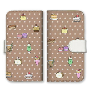 AQUOS sense9 SH-53E SHG14 A405SH SH-M29 ケース アクオスセンス9 カバー スマホケース 手帳型 ケーキ プリン メロンソーダ モンブラン マカロン にこちゃん かわいい ドット柄 シュール 手帳 スマホカ