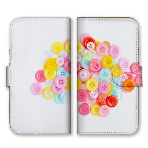 AQUOS sense9 SH-53E SHG14 A405SH SH-M29 ケース アクオスセンス9 カバー スマホケース 手帳型ケース ボタン ぼたん 手芸 装飾 カラフル ポップ パステルカラー 可愛い かわいい ホワイト 白色 手帳型カ