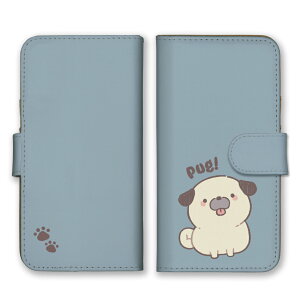 \30%OFF配布中/ LG style2 L-01L ケース エルジー スタイル2 L-01L カバー スマホケース 手帳型ケース パグ ぱぐ 犬 わんちゃん 動物 可愛い かわいい イラスト キャラクター くすみカラー グリーン