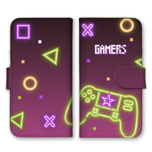 スマホケース 全機種対応 手帳型ケース iPhoneケース アンドロイド ゲーム げーむ ゲーム機 ネオン サイバー風 おしゃれ オシャレ かっこいい カッコイイ iPhone16e Google Pixel エクスペリア 手帳
