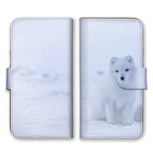 AQUOS sense9 SH-53E SHG14 A405SH SH-M29 ケース アクオスセンス9 カバー スマホケース 手帳型ケース ホッキョクギツネ キツネ 北極狐 雪 冬 動物 アニマル 写真 可愛い モフモフ もふもふ 手帳型カバー