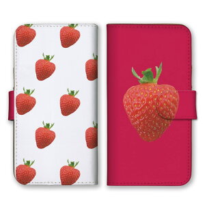 Galaxy Feel2 SC-02L ケース ギャラクシーフィール2 カバー スマホケース 手帳型ケース いちご 苺 イチゴ フルーツ 果物 韓国 かわいい シンプル ワンポイント 手帳型カバー スマホカバー プチプラ