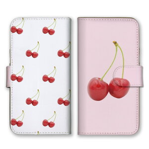 AQUOS sense9 SH-53E SHG14 A405SH SH-M29 ケース アクオスセンス9 カバー スマホケース 手帳型ケース さくらんぼ サクランボ チェリー フルーツ 果物 韓国 かわいい シンプル ワンポイント 手帳型カバー