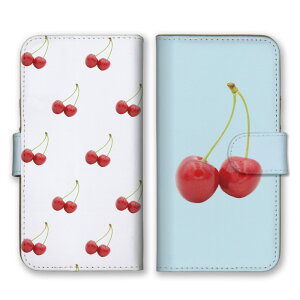 iPhone 16 Pro ケース アイフォン16プロ カバー スマホケース 手帳型ケース さくらんぼ サクランボ チェリー フルーツ 果物 韓国 かわいい シンプル ワンポイント 手帳型カバー スマホカバー プ