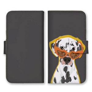 Galaxy S21 5G SC-51B SCG09 ケース ギャラクシーS21 カバー スマホケース 手帳型ケース ダルメシアン 犬 イヌ かわいい おしゃれ オシャレ サングラス ポップ イラスト 手帳型カバー スマホカバー プ