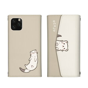 Galaxy A32 5G SCG08 ケース ギャラクシーA32 カバー スマホケース 三つ折りタイプ オコジョ おこじょ イタチ ヤマイタチ 冬の妖精 動物 ゆるい イラスト かわいい くすみカラー レターケース スマ