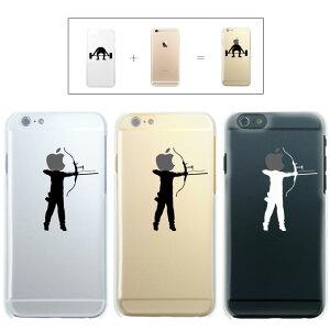 iPhone7 ケース iphone7 Plus ケース iphone6 Plus ケース クリアタイプ アイフォン6sプラス アップル ドレス アーチェリー 弓 矢 怖い 射撃 拳銃 スポーツ リンゴマーク iPhone7 アイフォン7 アイフォーン