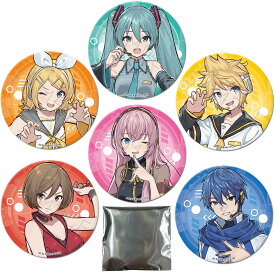 『初音ミク＆ピアプロキャラクターズ』 丸型缶バッジ(76mm)（全6種トレーディング） ※キャラクターは選べません 初音ミク 鏡音リン 鏡音レン 巡音ルカ MEIKO KAITO キャラクターグッズ BIG ビッグ 大きな 缶バッジ バッジ 推し活 (公式 正規ライセンス取得) 公認グッズ
