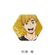 『ハイキュー!!』第6弾(2) 六角形缶バッジ PJ(宮　侑) 公認グッズ キャラクターグッズ