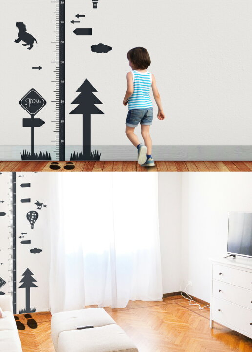 楽天市場 ウォールステッカー 身長計 シンプル 北欧 ウォールペーパー クリア ウォール ステッカー おしゃれ かわいい 人気 記念 目盛り 子供部屋 ナチュラル 木 メモ付 装飾 壁紙 雑貨 Diy リフォーム 子供 プレゼント 木の身長計 ブラック ブラウン キャメル グレー