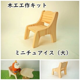 工作キット ミニチュアイス（大）人形 ぬいぐるみ イス チェア　木工 組み立てキット イベント ワークショップ DIY かなづちで組み立て 岡山県産 夏休み工作 木工 無垢の木 国産 木工教室 小学生 親子 男の子 女の子 自由研究 釘もセット 自然 宿題工作 簡単 おうち時間