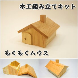 工作キット もくもくハウス 木工 組み立てキット イベント ワークショップ DIY かなづちで組み立て 岡山県産 夏休み工作 木工 無垢の木 国産 木工教室 小学生 親子 男の子 女の子 自由研究 釘もセット 自然 宿題工作 簡単 おうち時間