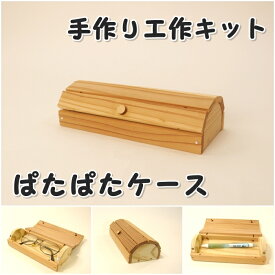 手作り工作キット ぱたぱたケース ペン入れ メガネケース組み立てキット かなづちで組み立て 岡山県産 夏休み工作 木工 無垢の木 杉 国産 木工教室 小学生 男の子 女の子 自由研究 釘もセット 親子で作る 自然の木 宿題工作 簡単
