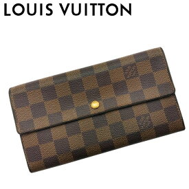 【中古】LOUIS VUITTON ルイヴィトン 二つ折り長財布 【非常に良い】N61724 ポシェット ポルト モネ クレディ ダミエ 小銭入れ メンズ レディース ブランド r-lv-w-0732-08