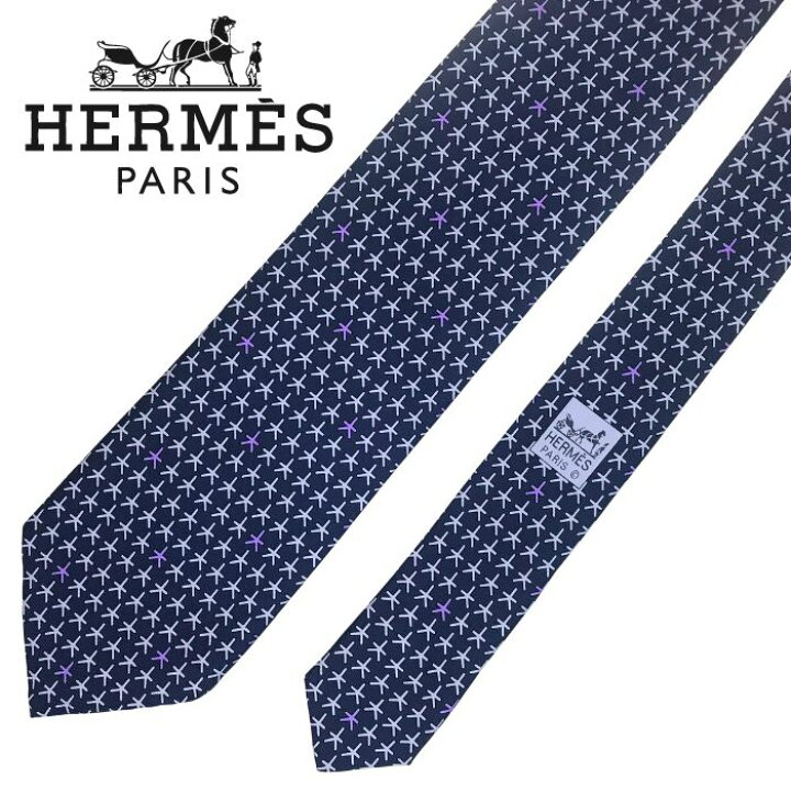楽天市場】【中古】HERMES エルメス ネクタイ【ほぼ新品】9cm ネイビー 