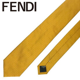 【中古】FENDI フェンディ ネクタイ【ほぼ新品】8cm マスタードオレンジ シルク ブランド r-fe-t-e10368626