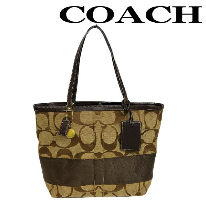 楽天市場】【中古】COACH コーチ トートバッグ【ほぼ新品】ブラウン 
