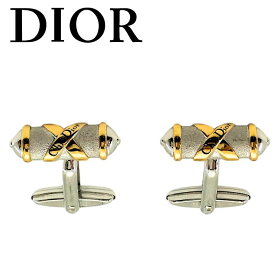 【中古】Christian Dior クリスチャン ディオール カフスボタン【非常に良い】シルバー×ゴールド メンズ ブランド r-cd-c-0547-06