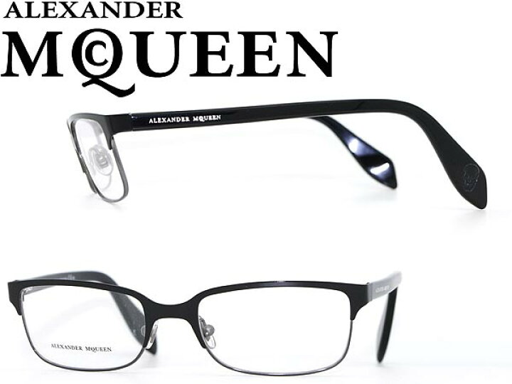 楽天市場】めがね Alexander McQueen ブラック アレキサンダー 