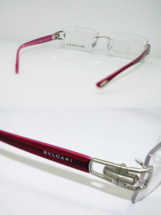 楽天市場】眼鏡 ブルガリ 縁無し/フチ無し シルバー×レッド BVLGARI 