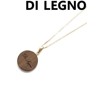 DI LEGNO 木製×18金 ネックレス ウッドブラウン×K18イエローゴールド 喜平チェーン45cm/50cm 【天然木:リグナムバイタ】 DIL-ACC-002-BR ディ・レーニョ メンズ&レディース ブランド 18K ペンダント
