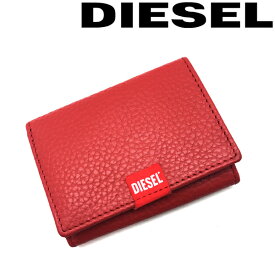 DIESEL 財布 ディーゼル メンズ&レディース 折りたたみ EASY TUBE 型押しレザー レッド X09013-PR013-T4031 ブランド
