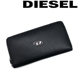 DIESEL 長財布 ディーゼル メンズ&レディース ジップアラウンド GARNET ロゴ 型押しレザー ブラック X09015-P0685-T8013 ブランド