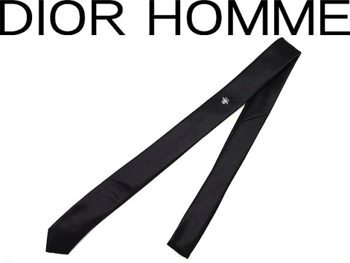 楽天市場】ネクタイ DIOR HOMME BEE（蜂）刺繍ナロータイ ブラック  