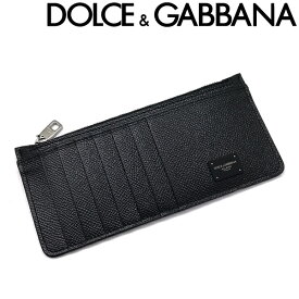 DOLCE&GABBANA コンパクト財布 ミニ長財布 小さい財布 薄い 小型 スリム カードケース ドルチェ＆ガッバーナ メンズ&レディース 型押しレザー コインケース ブラック BP2172-AZ602-80999 ブランド