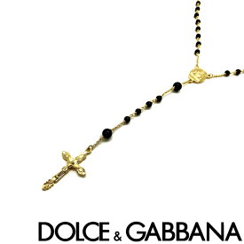 DOLCE&GABBANA ネックレスドルチェ＆ガッバーナ メンズ&レディース クロス十字架 ロザリオ ゴールド×ブラック WNG102-W0001-ZOO00 ブランド