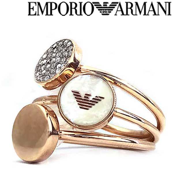 楽天市場】EMPORIO ARMANI ピンクゴールド 3連リング・指輪 エンポリオ