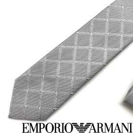 EMPORIO ARMANI ネクタイ エンポリオアルマーニ メンズ ロゴ柄 シルク パールグレー 340049-615-00040 ブランド ビジネス