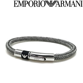 【人気モデル】EMPORIO ARMANI ブレスレット エンポリオアルマーニ メンズ&レデイース アクセサリー イーグルロゴ シルバー×ブラック EGS1623040 ブランド