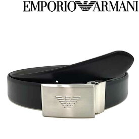 EMPORIO ARMANI ベルト エンポリオアルマーニ メンズ イーグルロゴ レザー リバーシブル ブラック×グレー カット長さ調節可能 Y4S224-YLQ7E-81972 ブランド