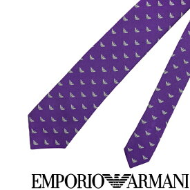 EMPORIO ARMANI ネクタイ エンポリオアルマーニ メンズ イーグルロゴ柄 シルク バイオレット【剣先幅：7.5cm】 340075-616-00090 ブランド