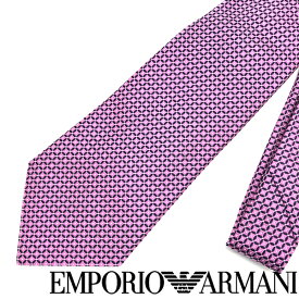 EMPORIO ARMANI ネクタイ エンポリオアルマーニ メンズ シルク ソフトフクシアピンク×ブラック×シルバー 【剣先幅：8.5cm】 340282-642-09872 ブランド