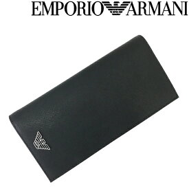 EMPORIO ARMANI 長財布 エンポリオアルマーニ メンズ&レディース イーグルロゴ 二つ折り ブラック Y4R170-Y138E-81072 ブランド