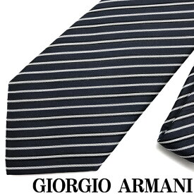 GIORGIO ARMANI ネクタイ ジョルジオアルマーニ メンズ シルク ストライプ ブラック 【剣先幅:8cm】 360054-907-00020 ブランド