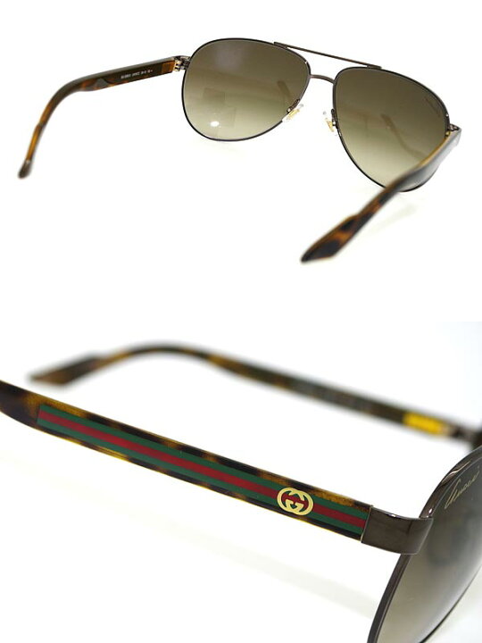 楽天市場】GUCCI グラデーションブラウンサングラス ティアドロップ 