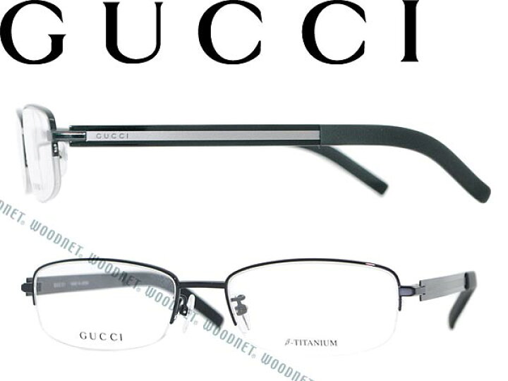 楽天市場】GUCCI めがね ブラック ナイロール型 ハーフリム グッチ 