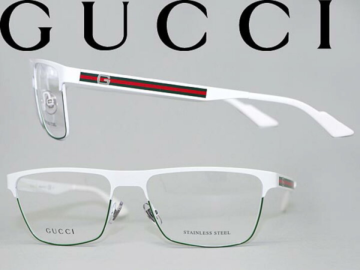 楽天市場】眼鏡 GUCCI ホワイト×グリーン グッチ メガネフレーム 