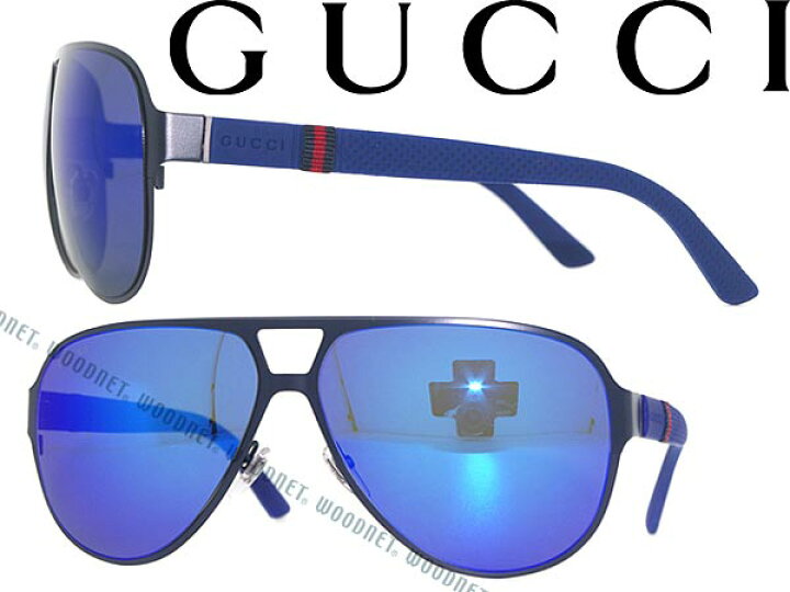 楽天市場】GUCCI サングラス ブルーミラー ティアドロップ型 グッチ  