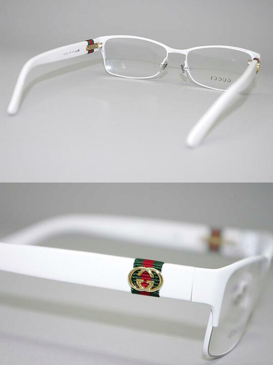 楽天市場】グッチ めがね ホワイト サーモント型 GUCCI 眼鏡 メガネ 