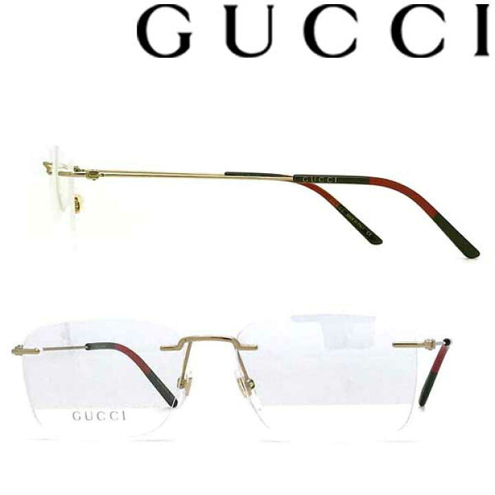 楽天市場 Gucci メガネフレーム グッチ メンズ レディース ゴールド 縁無し 眼鏡 2pt Guc Gg 0399o 002 ブランド 軽量 Woodnet 楽天市場店
