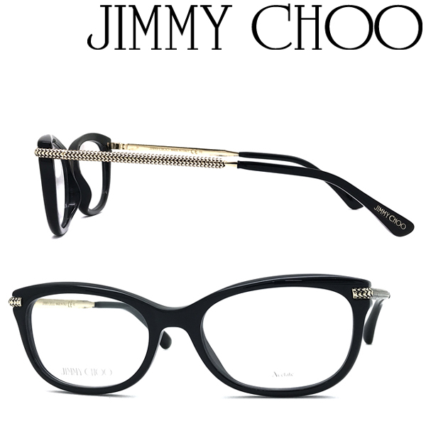 公式ストア JIMMY CHOO メガネフレーム ジミーチュウ メンズレディース ブラック×ライトゴールド 眼鏡 00JC-217-807 ブランド