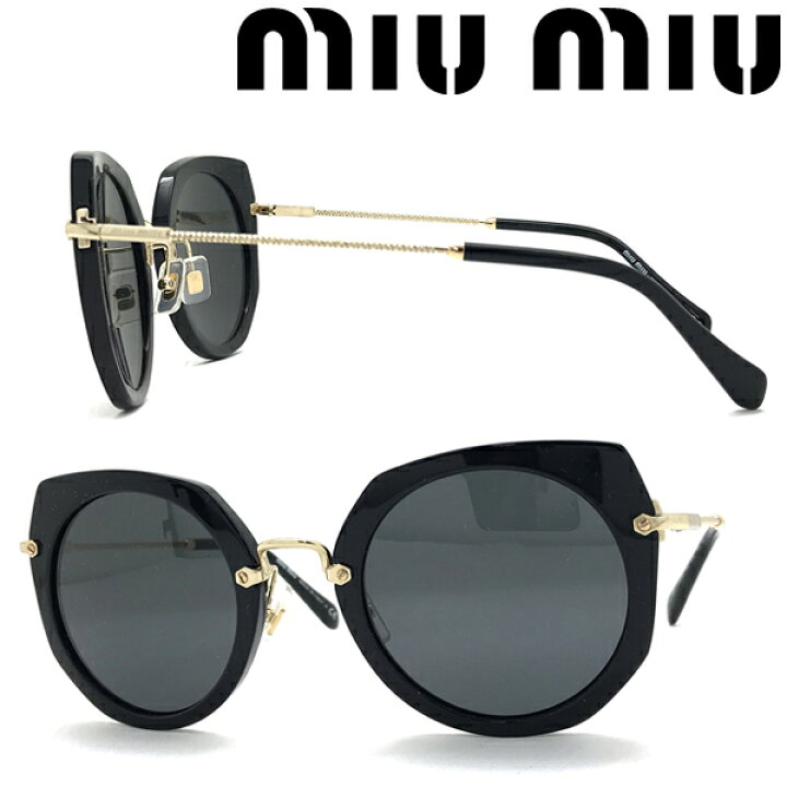 楽天市場】miu miu サングラス ミュウミュウ レディース ブラック 0MU  