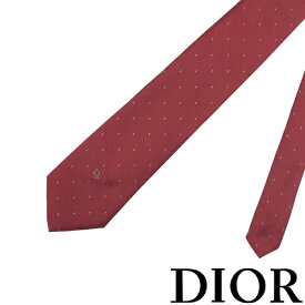 【中古】Christian Dior ネクタイ クリスチャンディオール 【やや傷や使用感あり】メンズ レッド 【剣先幅：7.5cm】R-CD-T-0904-05-1 ブランド