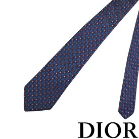 【中古】Christian Dior ネクタイ クリスチャンディオール 【やや傷や使用感あり】メンズ ブルー×レッド 【剣先幅：8cm】R-CD-T-0915-03-1 ブランド