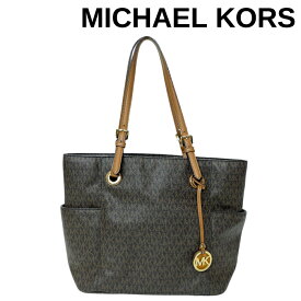 【中古】MICHAEL KORS トートバッグ マイケルコース 【非常に良い】メンズ&レディース 鞄 手提げ MKシグネチャー柄　ブラウン×ダークブラウン r-mk-b-0506-04 ブランド